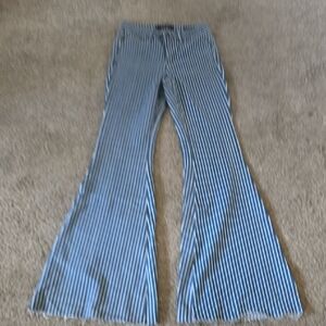 Judy Blue Navy and White Striped Super Flare Pants